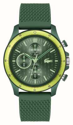 Lacoste Cadran chronographe vert neoheritage (42 mm) pour homme / bracelet en silicone vert 2011328