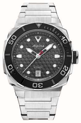 Alpina Seastrong Diver Extreme automatique (39 mm) cadran texturé gris foncé / bracelet en acier inoxydable AL-525G3VE6B