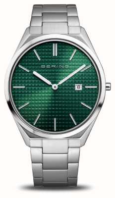 Bering Cadran vert ultra fin (40 mm) / bracelet en acier inoxydable pour homme 17240-708