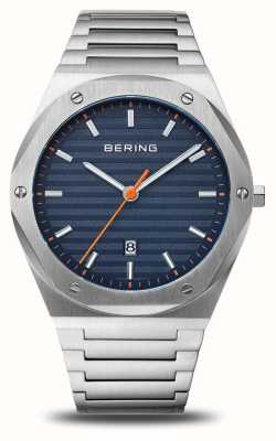 Bering Cadran bleu classique (42 mm) / bracelet en acier inoxydable pour homme 19742-707