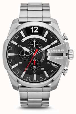 Diesel Montre homme mega chief acier inoxydable cadran noir DZ4308
