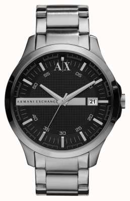 Armani Exchange Hommes | cadran texturé noir | bracelet en acier inoxydable AX2103