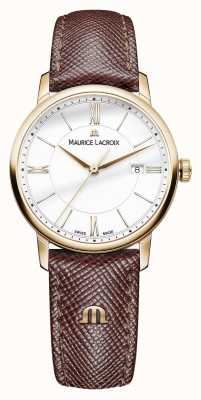Maurice Lacroix Bracelet femme Eliros cadran blanc en cuir marron EL1094-PVP01-111-1