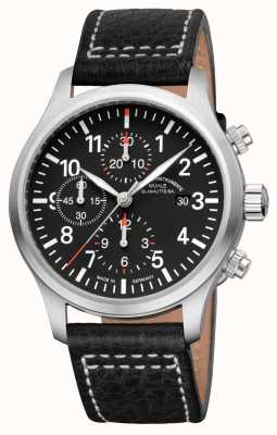 Muhle Glashutte Terrasport I chronographe bracelet en cuir cadran noir M1-37-74-LB