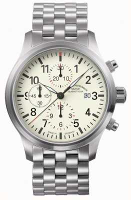 Muhle Glashutte Terrasport I chronographe bracelet en acier inoxydable cadran crème M1-37-77-MB