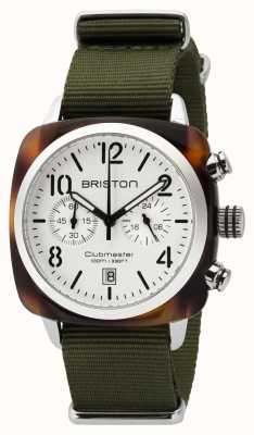 Briston Clubmaster classic homme en acétate chrono écaille de tortue blanc 16140.SA.T.2.NGA