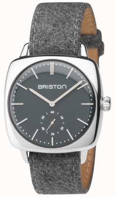 Briston Clubmaster vintage homme cadran gris bracelet tissu gris 17440.PS.V.17.LFG