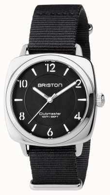 Briston Clubmaster chic unisexe acier noir avec bracelet nato 17536.S.L.1.NB