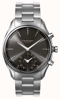 Kronaby 43mm sekel cadran noir bluetooth en acier inoxydable a1000-0720 S0720/1