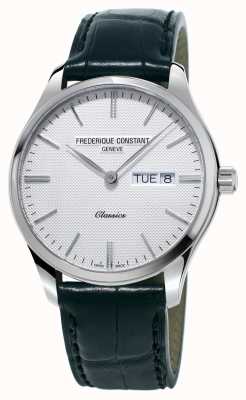 Frederique Constant Montre homme quartz classique bracelet cuir noir cadran blanc FC-225ST5B6