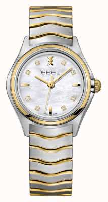 EBEL Montre bicolore pour femme Wave | bracelet argent-or | 1216197