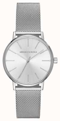 Armani Exchange Femme | cadran argenté | bracelet en maille d'acier inoxydable AX5535