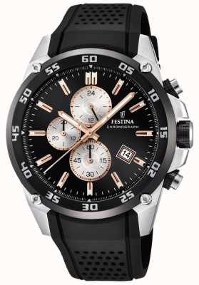 Montre Festina Homme Chrono Acier Silicone Rouge F203301 Montre Festina Homme Chrono Acier Silicone Rouge F203301