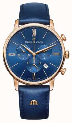Maurice Lacroix Montre chronographe Eliros bleu et or EL1098-PVP01-411-1