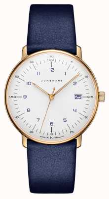 Junghans Quartz pour femmes Max Bill | bracelet en cuir bleu | 47/7851.00