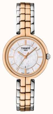 Tissot Bracelet deux tons pour femme avec cadran en vadrouille plaqué or rose flamant rose T0942102211100