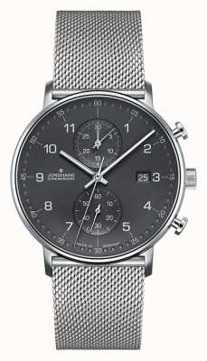 Junghans Bracelet en maille argentée chronoscope forme c pour hommes 41/4877.44