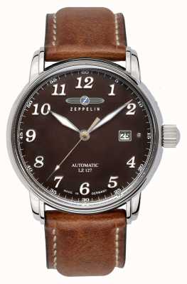 Zeppelin | série lz127 | date automatique | bracelet en cuir marron | 8656-3