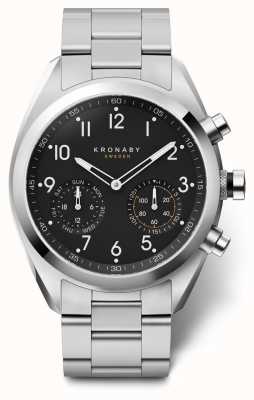 Kronaby Bracelet acier inoxydable cadran noir apex de 43mm a1000-3111 S3111/1