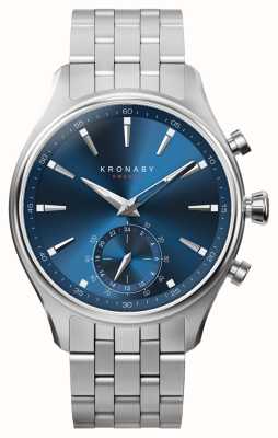 Kronaby Montre intelligente hybride Sekel (41 mm) cadran bleu / bracelet en acier inoxydable à 5 maillons S3119/1