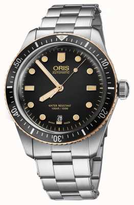 ORIS Divers soixante-cinq automatique (40 mm) cadran noir / bracelet en acier inoxydable 01 733 7707 4354-07 8 20 18