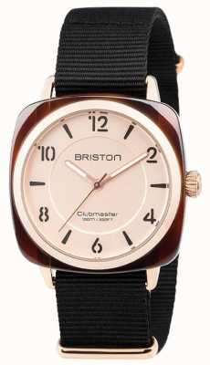 Briston Cadran doré à bracelet noir chic Clubmaster 18536.PRA.T.6.NB