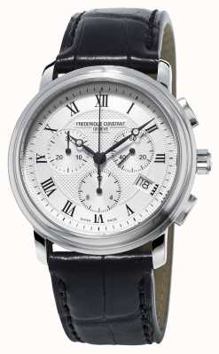 Frederique Constant Bracelet en cuir noir chronographe pour hommes classiques FC-292MC4P6