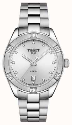 Tissot Montre femme pr 100 sport chic avec affichage de la date sertie de diamants T1019101103600