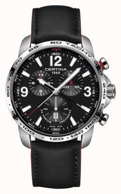 Certina | podium ds | chronographe 1 / 100e sec | cuir noir | C0016471605701