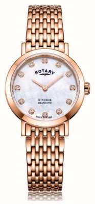 Rotary Montre-bracelet windsor en or rose et diamants pour femme LB05304/41/D