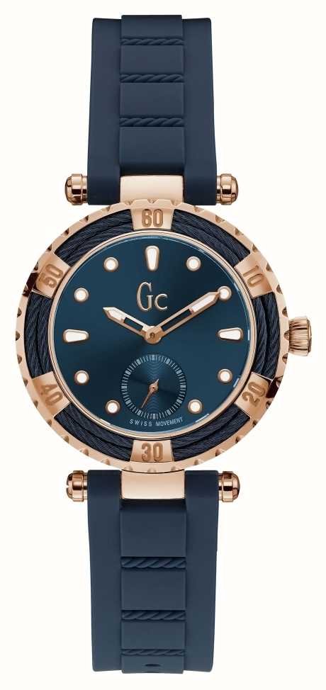 Gc Ladydiver Cable Bleu Bracelet Silicone Bleu Cadran Gc Ladydiver Cable Bleu Bracelet Silicone Bleu Cadran