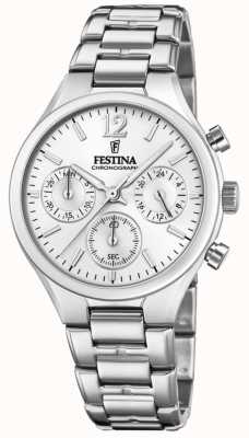 Festina Chronographe boyfriend pour femme en acier inoxydable F20391/1