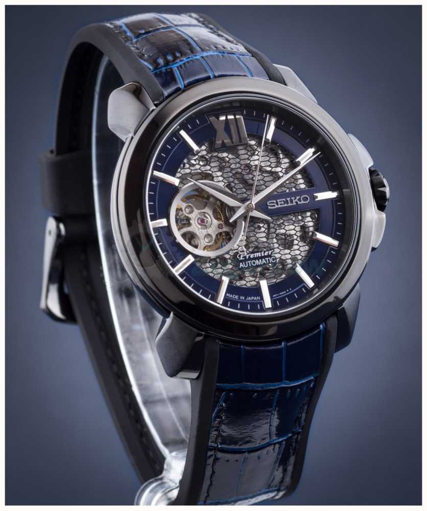 Seiko Mens Premier édition Limitée Squelette Automatique Bleu SSA375J1 First Class Watches