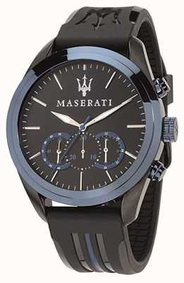 Maserati Chronographe traguardo pour homme | cadran bleu | silicone noir R8871612006