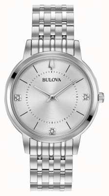 Bulova Bracelet en acier inoxydable avec cadran en diamant pour femme 96P183