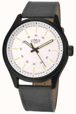 Limit | hommes | bracelet en nylon noir | cadran blanc | 5949.01