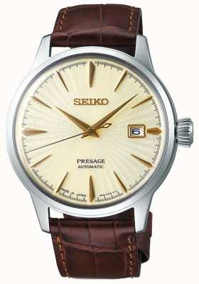 Seiko | hommes | présage | automatique | bracelet en cuir marron | SRPC99J1