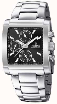 Festina | chronographe en acier inoxydable pour hommes | cadran noir | F20423/3