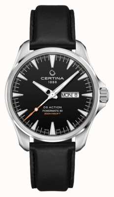 Certina | ds action jour-date powermatic 80 | bracelet en cuir noir | C0324301605100