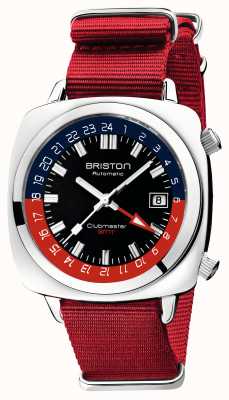 Briston Édition limitée Clubmaster gmt | automatique | bracelet nato rouge 19842.PS.G.P.NR