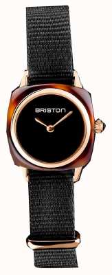 Briston | dame de clubmaster | bracelet nato noir simple | écaille de tortue 19924.PRA.T.1.NB- SINGLESTRAP
