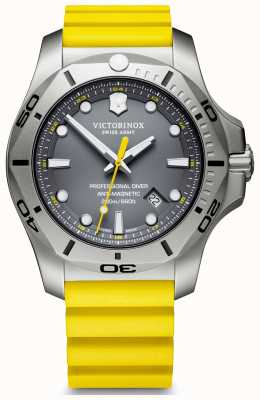Victorinox Swiss Army | plongeur professionnel inox homme | cadran gris | bracelet jaune 241844