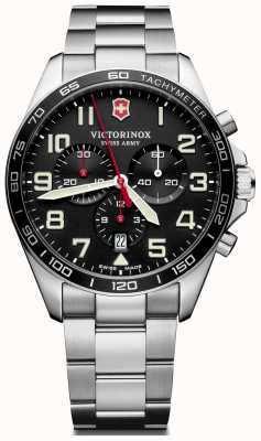 Victorinox Swiss Army | force de terrain | chronographe | bracelet en acier inoxydable | cadran noir | 241855