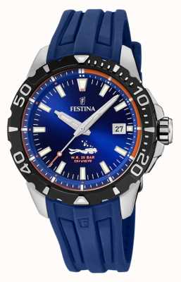 Festina | plongeurs hommes | bracelet en caoutchouc bleu | cadran bleu | F20462/1