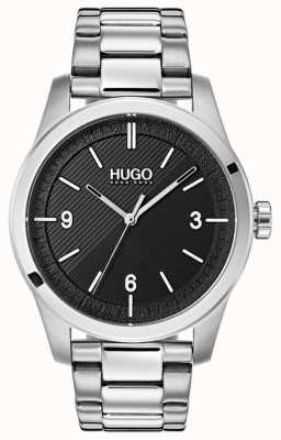 HUGO #créer | bracelet en acier inoxydable | cadran noir 1530016