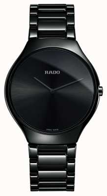 RADO Montre à cadran noir en céramique de haute technologie True Thinline R27741182