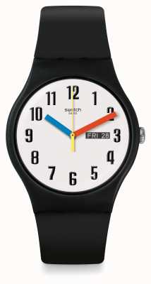 Swatch | nouveau monsieur | montre élémentaire | silicone noir | SO29B705
