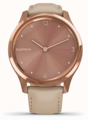 Garmin Vivomove 3 luxe | Boîtier pvd en or rose 18ct | cuir italien 010-02241-01
