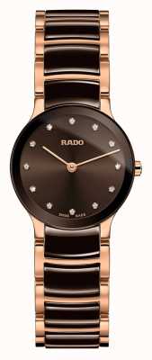 RADO Diamants Centrix céramique brune et or rose R30190702