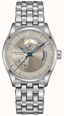 Hamilton Jazzmaster open heart automatique (42 mm) cadran argenté / bracelet en acier inoxydable H32705121